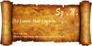 Szlama Marianna névjegykártya