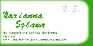 marianna szlama business card